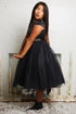 Big Girls Cap Sleeve Waistline Trim Satin Tulle Plus Size Dress 16.5-20.5